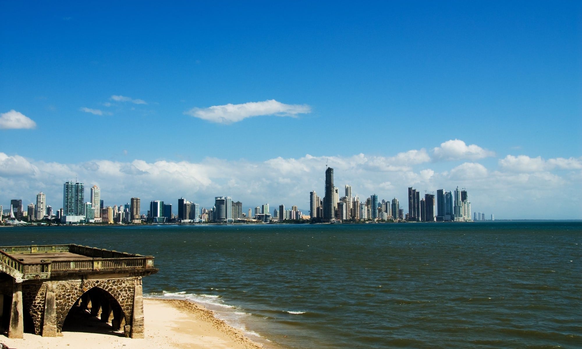 panama city with buildings by the water