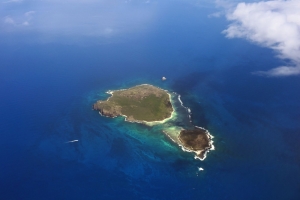 Aerial view of small island near to island Mauritius Aerial view of small island near to island Mauritius