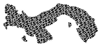 Panama Map GDP Mosaic of Dollar and Circles Grindelwald - Suiza