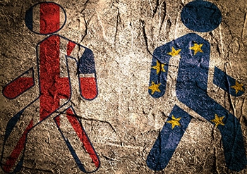 Britain exit from European Union. Brexit Grindelwald - Suiza